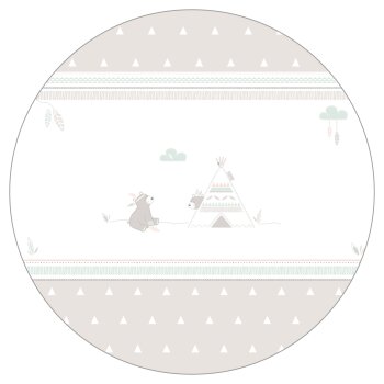 roba Laufgitter Indibär, 6-eckig, sicheres Spielgitter inkl. Schutzeinlage & Rollen, weiß - B-Ware Transportschaden Kosmetisch