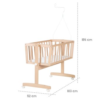 roba Komplettwiegenset Sternenzauber grau, aus Bio-Buche, 40 x 90 cm, natur - B-Ware Transportschaden M (Möbel)