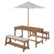 roba Kindersitzgruppe Little Stars, mit Sitzauflage und Schirm, teak - B-Ware gut