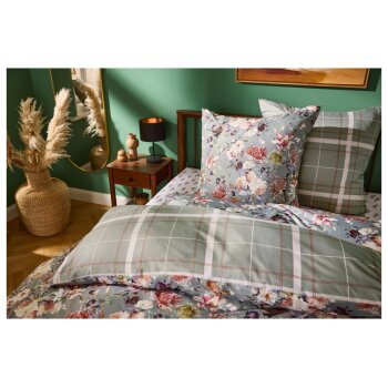LIVARNO® Mikrofaser-Satin-Bettwäsche, 155 x 220 cm (Blumen) - B-Ware neuwertig