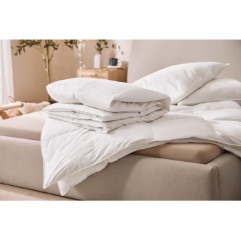LIVARNO® Kopfkissen mit Feder- und Daunenfüllung, 80 x 80 cm - B-Ware Transportschaden Kosmetisch