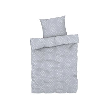 LIVARNO home Renforcé-Bettwäsche, 155 x 220 cm (Grau) - B-Ware sehr gut