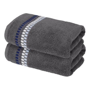 LIVARNO® Frottier-Handtücher, 2 Stück, 50 x 100 cm (Grau) - B-Ware neuwertig