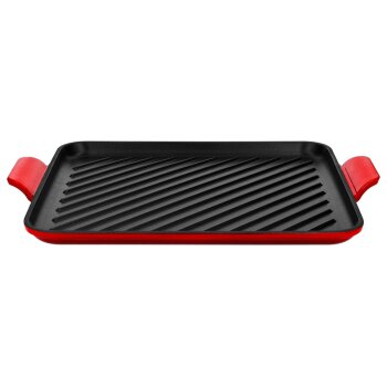 SILVERCREST® Premium-Gusseisenpizzaplatte Ø 31 cm \ Premium-Gusseisengrillplatte L 36,0 x B 26,0 cm (grillplatte/rot) - B-Ware neuwertig