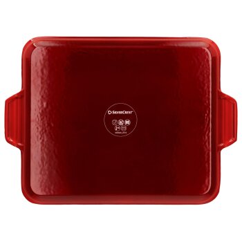 SILVERCREST® Premium-Gusseisenpizzaplatte Ø 31 cm \ Premium-Gusseisengrillplatte L 36,0 x B 26,0 cm (grillplatte/rot) - B-Ware neuwertig