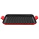 SILVERCREST® Premium-Gusseisenpizzaplatte Ø 31 cm \ Premium-Gusseisengrillplatte L 36,0 x B 26,0 cm (grillplatte/rot) - B-Ware neuwertig