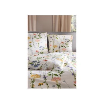 LIVARNO® Seersucker-Bettwäsche, 140 x 200 cm, 70 x 90 cm, Blumen - B-Ware neuwertig