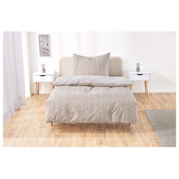 LIVARNO home Bettwäsche, 140 x 200 cm, 70 x 90 cm, beige - B-Ware neuwertig