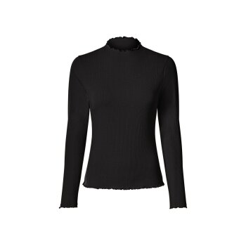ESMARA® Damen Gerippte Langarmshirts, 2 Stück (Schwarz/weiß, S(36/38)) - B-Ware neuwertig