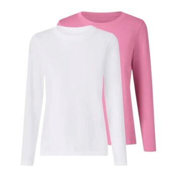 esmara® Damen Langarm-T-Shirt, 2 Stück, M 40/42,...