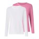 esmara® Damen Langarm-T-Shirt, 2 Stück, M 40/42, rosa/weiß - B-Ware neuwertig