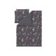 LIVARNO® Doppelseitige Satin-Mikrofaser-Bettwäsche, 220 x 200 cm, Blumen/grau - B-Ware neuwertig