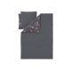 LIVARNO® Doppelseitige Satin-Mikrofaser-Bettwäsche, 220 x 200 cm, Blumen/grau - B-Ware neuwertig