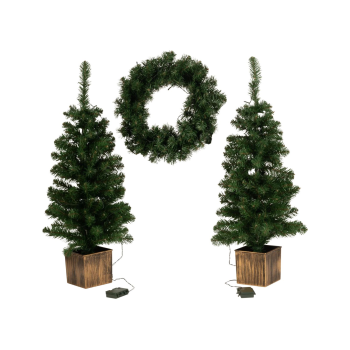 LIVARNO® LED-Weihnachtsbaum-Adventskranz-Set, 3-tlg. - B-Ware sehr gut