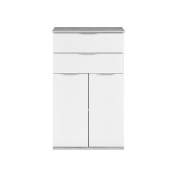 Livarno Home Kommode, mit zwei Schubladen, weiß/grau - B-Ware neuwertig