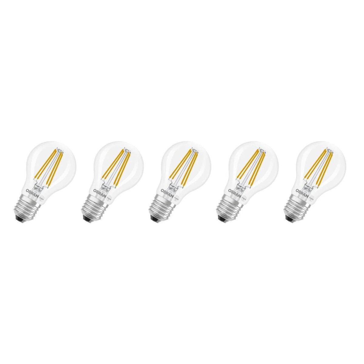 OSRAM LED-Leuchtmittel Base Classic, 5 Stück, CLA60, E27, klar