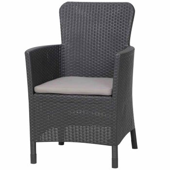 Allibert by Keter Miami Dining Chair mit Kissen, graphite...