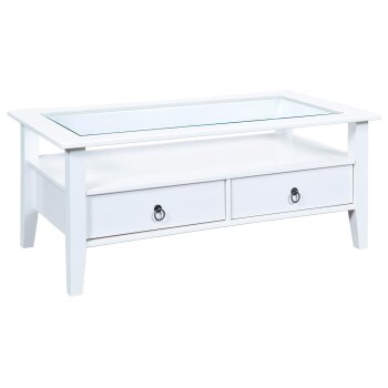 INTER LINK Couchtisch mit Sicherheitsglas und Schubladen,...