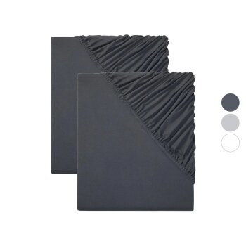 LIVARNO HOME Jersey-Spannbettlaken-Set, 180-200 x 200 cm...