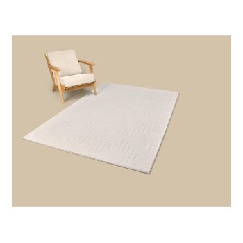 LIVARNO® Samtteppich, 230 x 160 cm, creme - B-Ware neuwertig
