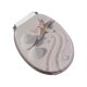 Ribelli Toilettendeckel, O-Form, Absenkautomatik, Sand und Muscheln - B-Ware Transportschaden Kosmetisch