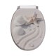 Ribelli Toilettendeckel, O-Form, Absenkautomatik, Sand und Muscheln - B-Ware Transportschaden Kosmetisch