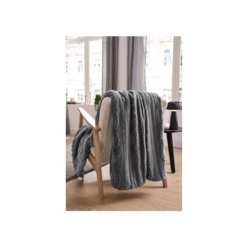 LIVARNO® Kuscheldecke, 130 x 170 cm (anthrazit) - B-Ware neuwertig
