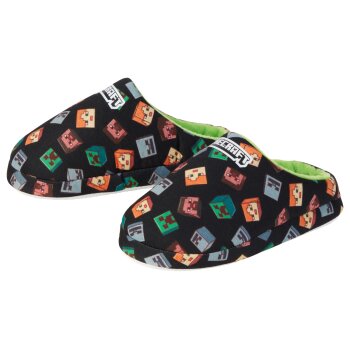 Minecraft Kinder Hausschuhe mit Textilfutter (schwarz,...