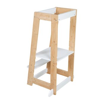 roba Lernturm, aus Holz, bis 80 kg, weiß/Bambus - B-Ware sehr gut