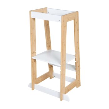 roba Lernturm, aus Holz, bis 80 kg, weiß/Bambus - B-Ware sehr gut
