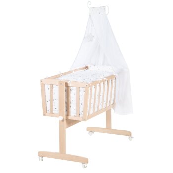 roba Komplettwiegenset Sternenzauber grau, aus Bio-Buche, 40 x 90 cm, natur - B-Ware neuwertig