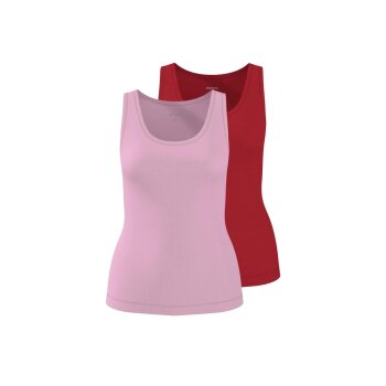 ESMARA® Damen Gerippte Tops, 2 Stück (rot/pink, M(40/42)) - B-Ware sehr gut