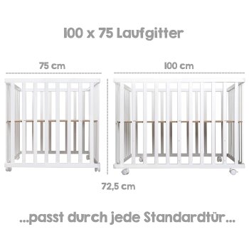 roba® Laufgitter Style, mit Laufgittereinlage, 75x100 cm, weiß - B-Ware