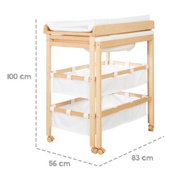 roba Bade-Wickel-Kombi Baby Pool, ausziehbar, Holz natur - B-Ware