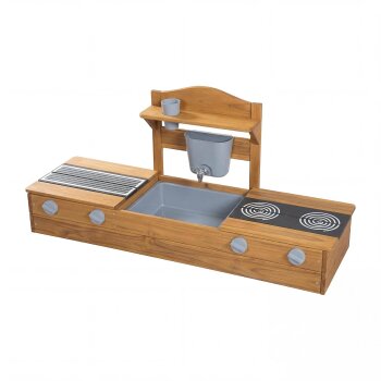 roba 2in1-Balkonsandkasten, mit Matschküche, teak - B-Ware neuwertig