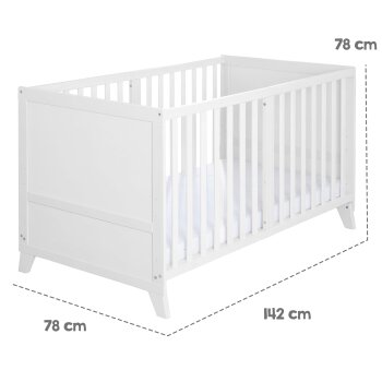 roba Kinderbettset Savanna Friends, 70 x 140 cm, weiß - B-Ware neuwertig