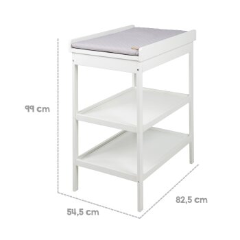 roba Wickelregal, inkl. Wickelauflage roba style grau, platzsparend, weiß lackiert - B-Ware