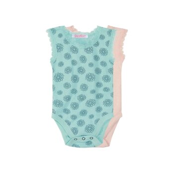 LUPILU® Baby Body, 2 Stück, in leichter Mesh-Qualität (rosa/mint, 50/56) - B-Ware neuwertig