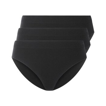 esmara® Gerippte Slips, 3 Stück, ohne Seitennähte (Schwarz, L (44/46)) - B-Ware neuwertig