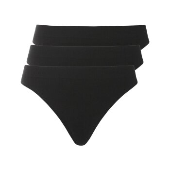esmara® Damen Gerippte Strings, 3 Stück, ohne Seitennähte (Schwarz, M (40/42)) - B-Ware neuwertig