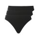 esmara® Damen Gerippte Strings, 3 Stück, ohne Seitennähte (Schwarz, M (40/42)) - B-Ware neuwertig