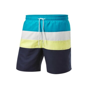 CRIVIT Herren Badeshorts mit Innenhose aus Netz-Qualität (blau/gelb/weiß, 9/3XL) - B-Ware neuwertig