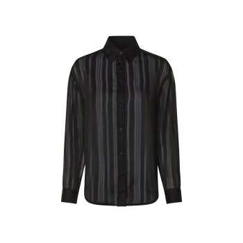 ESMARA® Damen Bluse, leger geschnitten mit abgerundetem Saum (Schwarz, 46) - B-Ware neuwertig