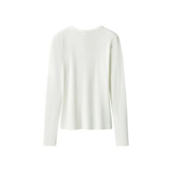 ESMARA® Damen Geripptes Langarmshirt (Weiß, XL(48/50)) - B-Ware neuwertig