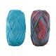 crelando® Glitzer-Sockengarn X-Mas (blau/rot) - B-Ware neuwertig