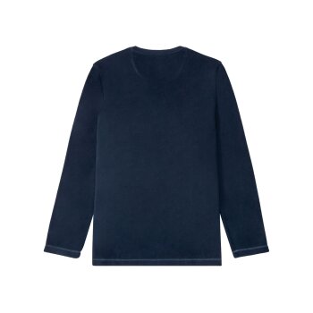 LIVERGY Herren Pyjama, in wärmender Fleece-Qualität (navy/rot, M (48/50)) - B-Ware neuwertig