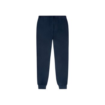 LIVERGY Herren Pyjama, in wärmender Fleece-Qualität (navy/rot, M (48/50)) - B-Ware neuwertig