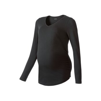 esmara® Damen Umstands-Langarmshirt, mit Baumwolle (schwarz, S(36/38)) - B-Ware neuwertig