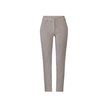 esmara® Damen Business Stoffhose, moderne Knöchellänge, mit Viskose (Karo/beige, 44) - B-Ware neuwertig