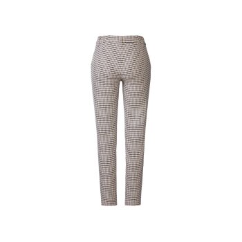 esmara® Damen Business Stoffhose, moderne Knöchellänge, mit Viskose (Karo/beige, 44) - B-Ware neuwertig